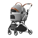 Detachable Pet Stroller Foldable Lightweight with Storage Basket