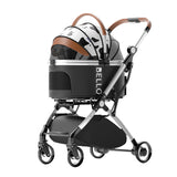 Detachable Pet Stroller Foldable Lightweight with Storage Basket