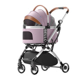 Detachable Pet Stroller Foldable Lightweight with Storage Basket