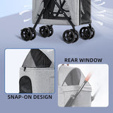 Foldable Doublelayer Breathable Pet Stroller for 2 Pets