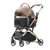 Detachable Pet Stroller Foldable Lightweight with Storage Basket