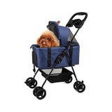 3-in-1 Foldable Pet Stroller Detachable 4 Wheels Dog Stroller